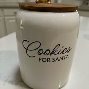 Cookies For Santa White Ceramic Cookie Jar